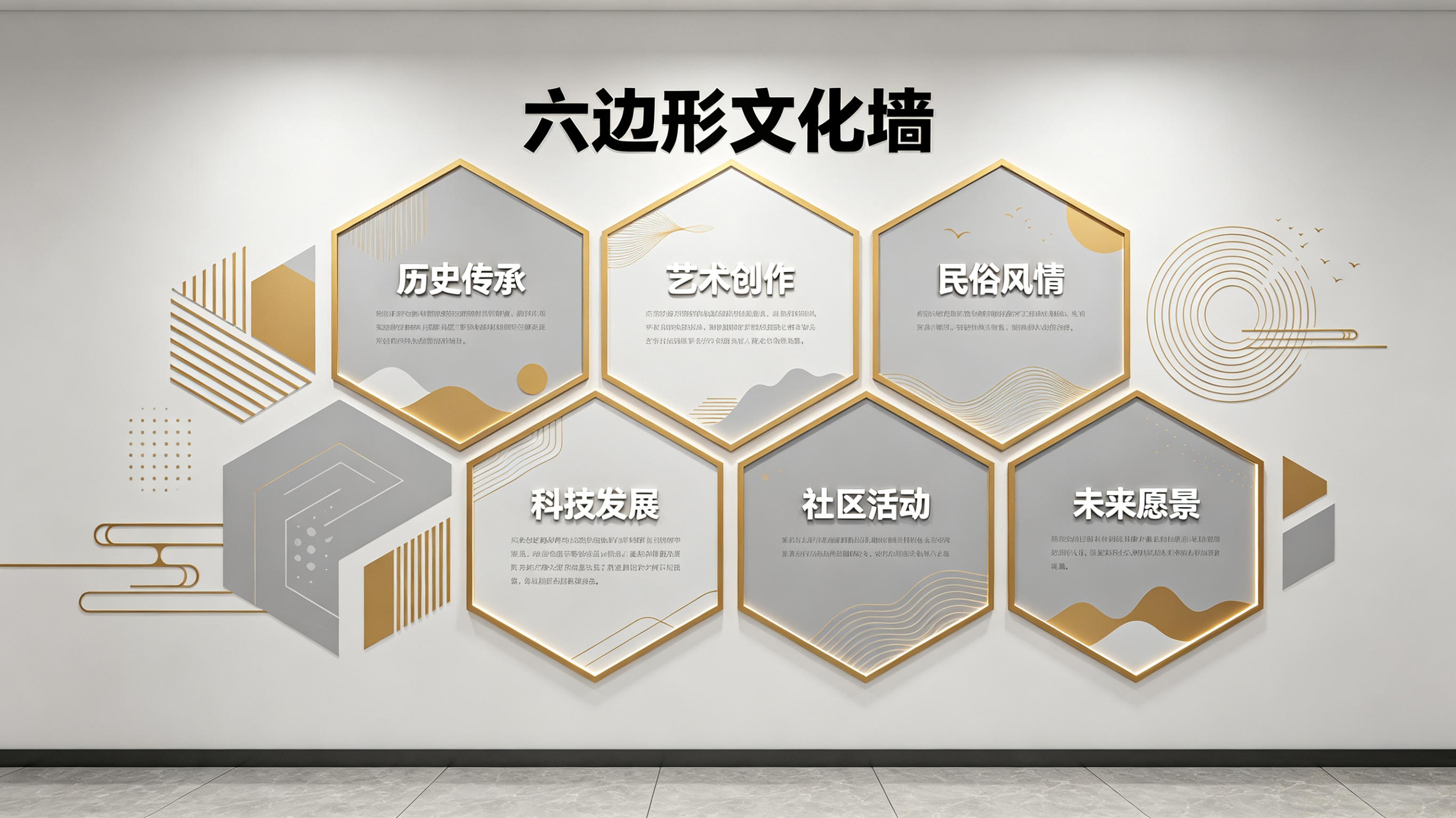 宜章企业文化墙 | 六边形信息美学